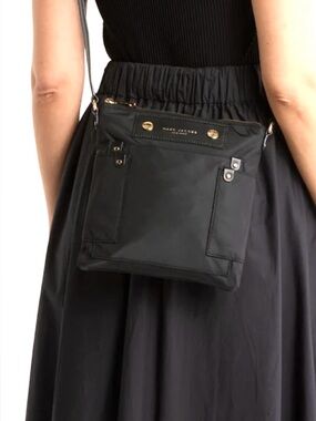 Marc Jacobs Black canvas Crossbody with silver Tone Accents
